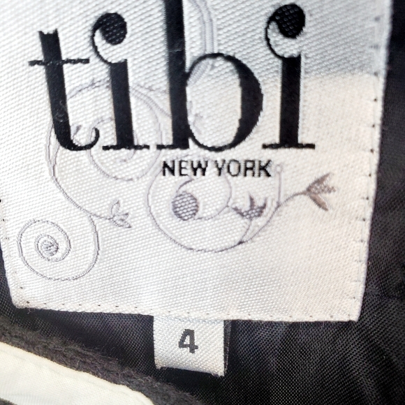 Tibi Jacket Black With White Piping Sz 4 - Picture 6 of 8